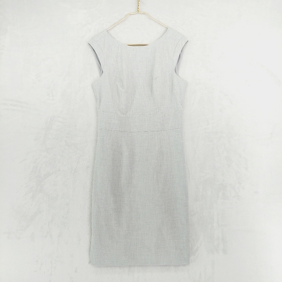 New The Limited Cap Sleeved Crewneck Sheath Dress in Light Grey P6133 - Picture 1 of 8